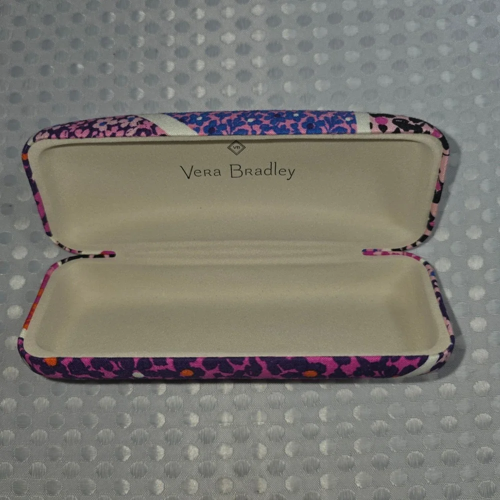 Vera Bradley Hard Shell Eyeglass Case Pink Purple Floral Patchwork Clamshell